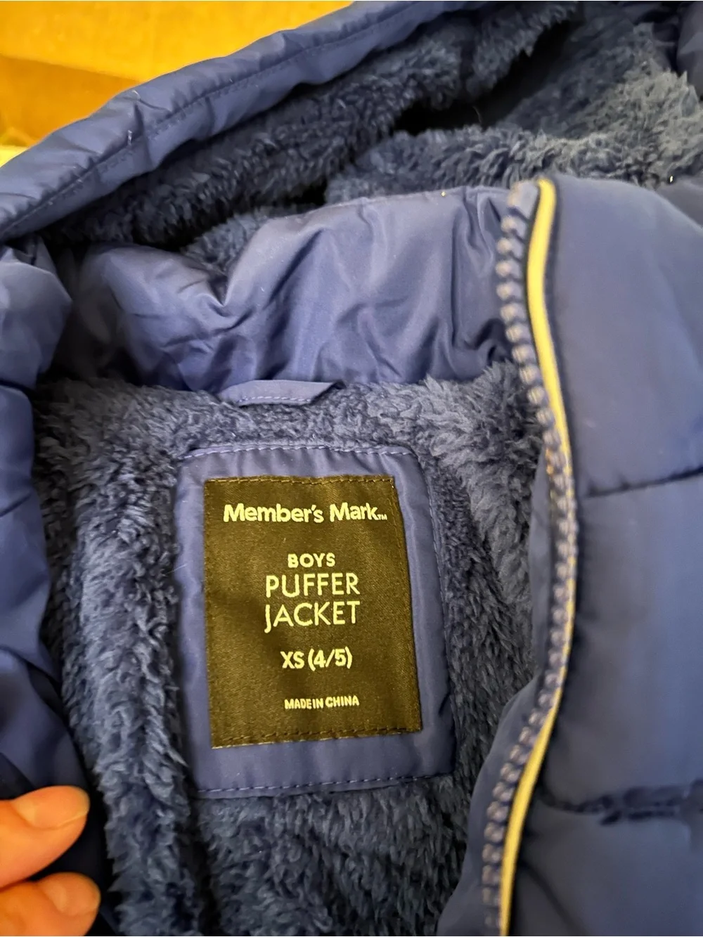 Kids Blue Hooded Puffer Jacket - Members Mark